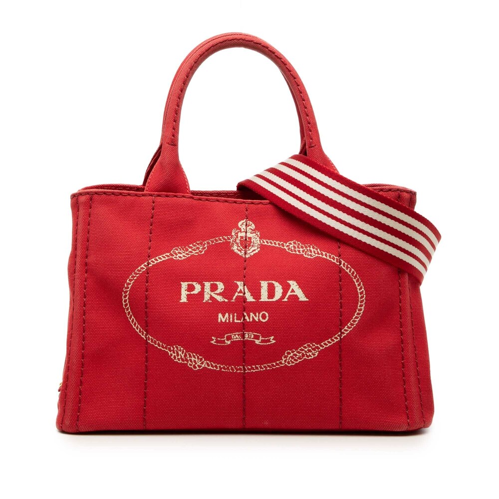 Pre-Loved Prada Small Canvas Canapa Logo Tote